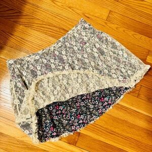 Beautiful Lace and Floral Vanity Skirt